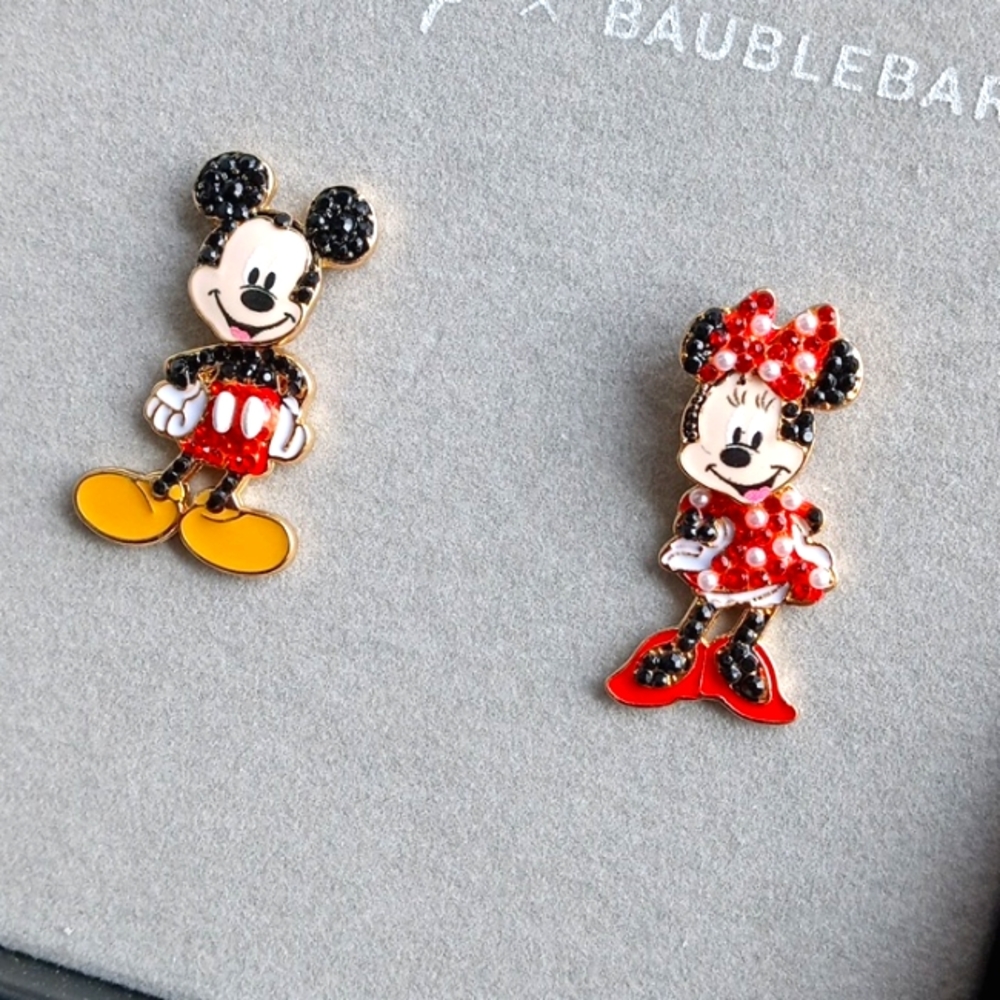 Disney x Baublebar Mickey Mouse and Minnie Mouse Earrings